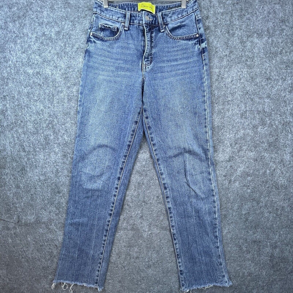 Circus NY Jeans Womens 27 High Rise Relaxed Straight Raw‎ Hem Fray